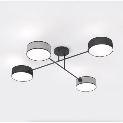 Přisazený lustr MAGA 4xE14/10W/230V černá/šedá