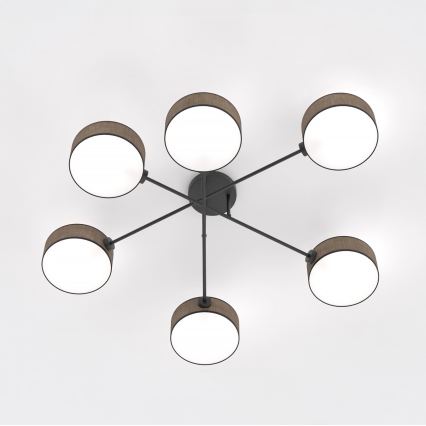 Přisazený lustr MAGA 6xE14/10W/230V hnědá