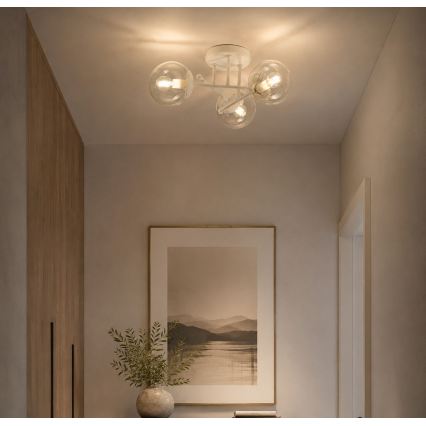 Přisazený lustr MALENA 3xE14/5W/230V bílá/čirá
