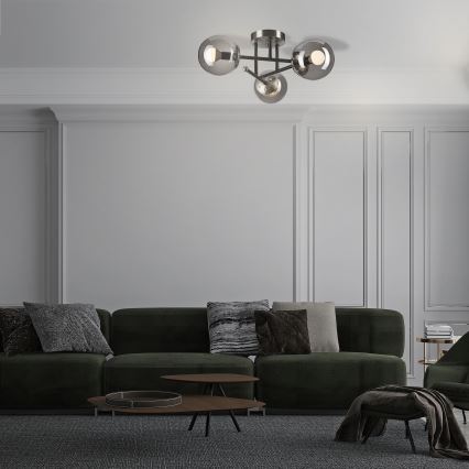 Přisazený lustr MALENA 3xE14/5W/230V černá/šedá
