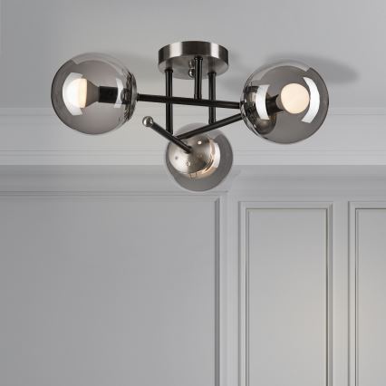 Přisazený lustr MALENA 3xE14/5W/230V černá/šedá