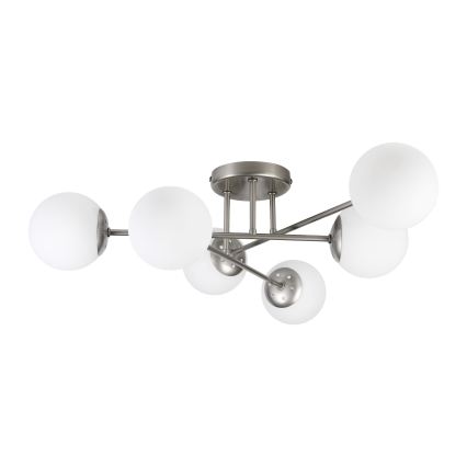 Přisazený lustr MALENA 6xE14/5W/230V matný chrom/bílá