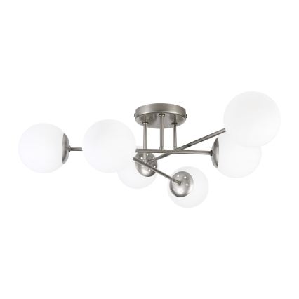 Přisazený lustr MALENA 6xE14/5W/230V matný chrom/bílá