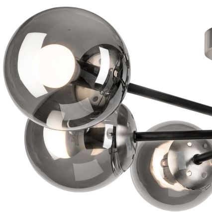 Přisazený lustr MALENA 6xE14/5W/230V matný chrom/kouřová