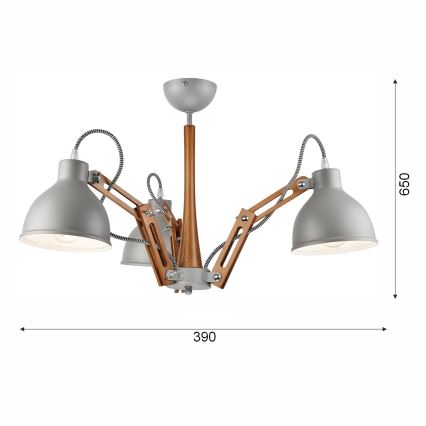 Přisazený lustr MARCELLO 3xE27/60W/230V buk - FSC certifikováno