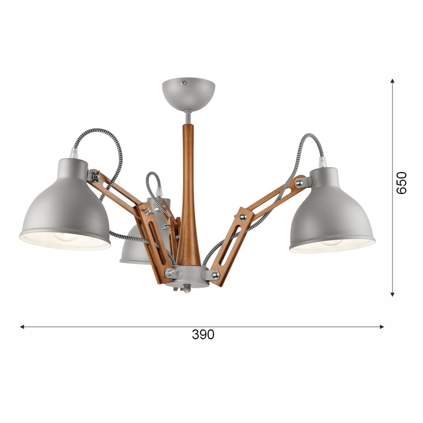 Přisazený lustr MARCELLO 3xE27/60W/230V buk - FSC certifikováno