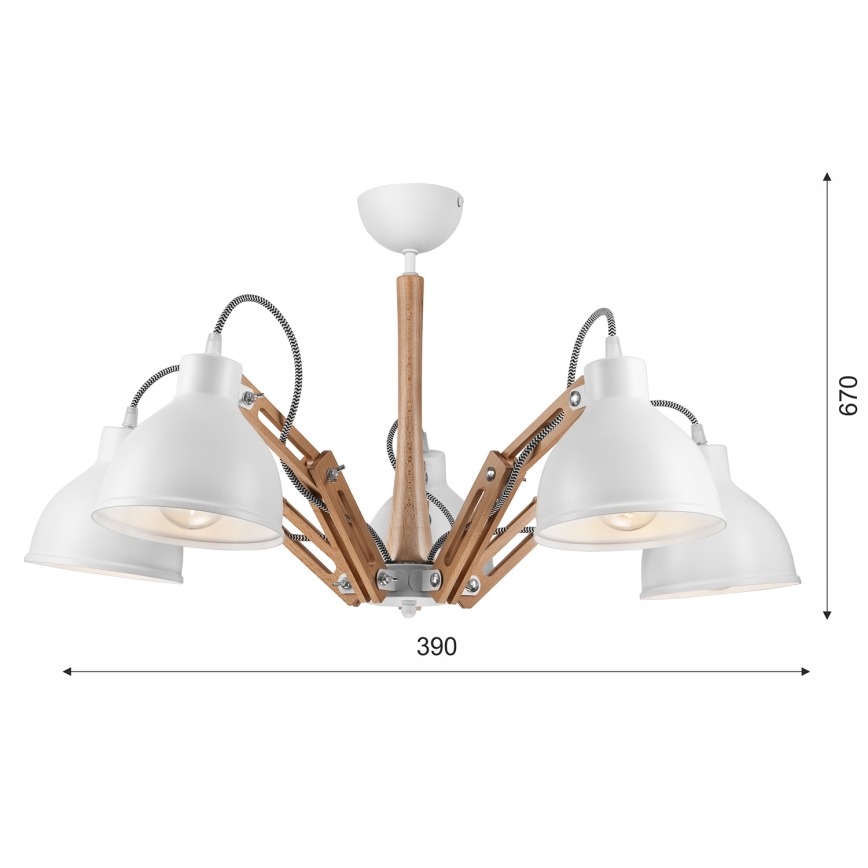 Přisazený lustr MARCELLO 5xE27/60W/230V - FSC certifikováno