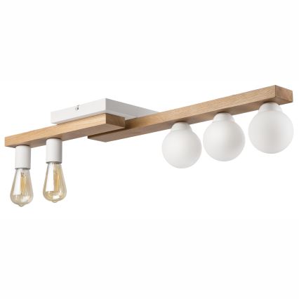 Přisazený lustr MATTE 2xE27/15W/230V + 3xG9/5W/230V bílá/dub