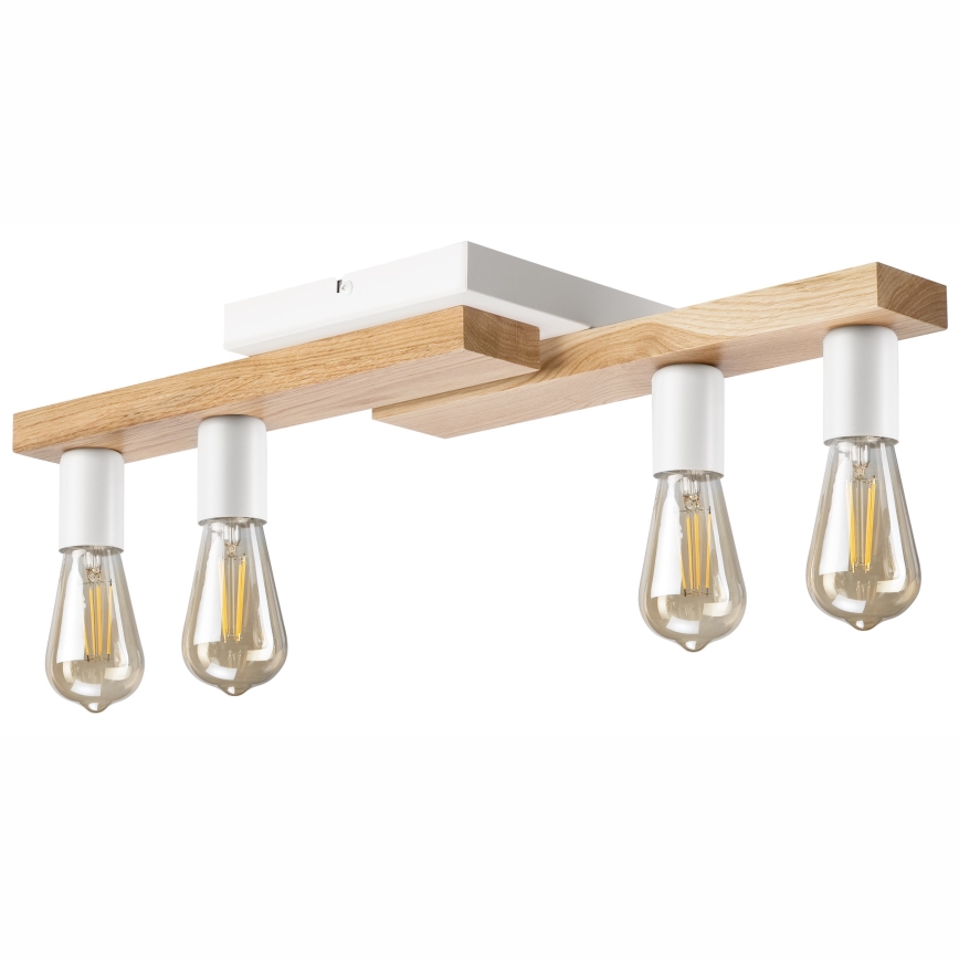 Přisazený lustr MATTE 4xE27/15W/230V bílá/dub