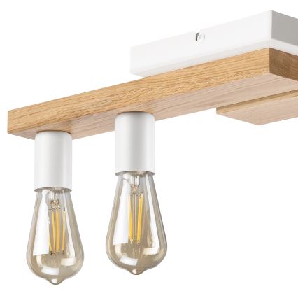 Přisazený lustr MATTE 4xE27/15W/230V bílá/dub