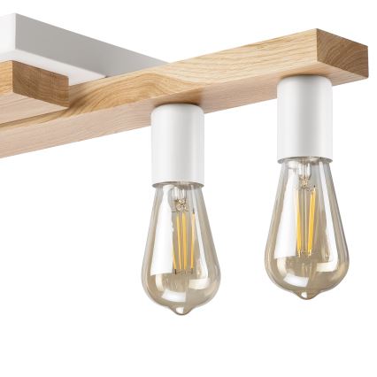Přisazený lustr MATTE 4xE27/15W/230V bílá/dub