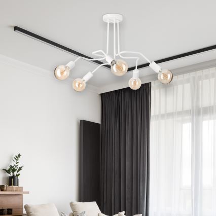 Přisazený lustr MATYLDA 5xE27/60W/230V bílá