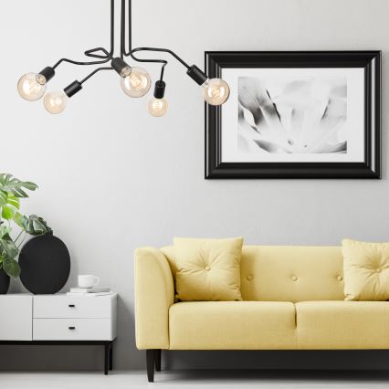 Přisazený lustr MATYLDA 5xE27/60W/230V černá