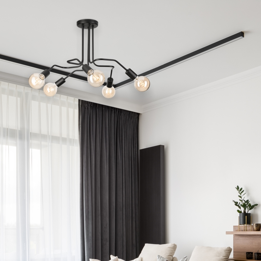 Přisazený lustr MATYLDA 5xE27/60W/230V černá
