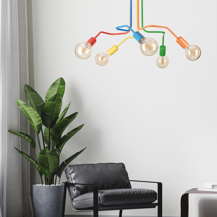 Přisazený lustr MATYLDA 5xE27/60W/230V pestrobarevná