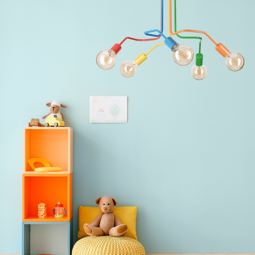 Přisazený lustr MATYLDA 5xE27/60W/230V pestrobarevná