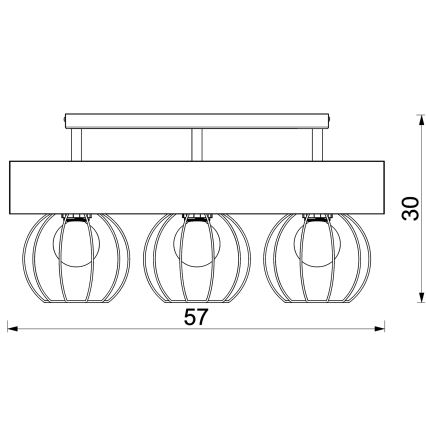 Přisazený lustr MENTON 3xE27/15W/230V černá/hnědá/dub