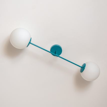 Přisazený lustr MOON 2xE27/15W/230V tyrkysová