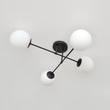 Přisazený lustr MOON 4xE27/15W/230V černá