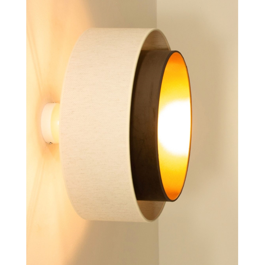 Přisazený lustr NATIA 1xE27/60W/230V pr. 45 cm bílá/hnědá