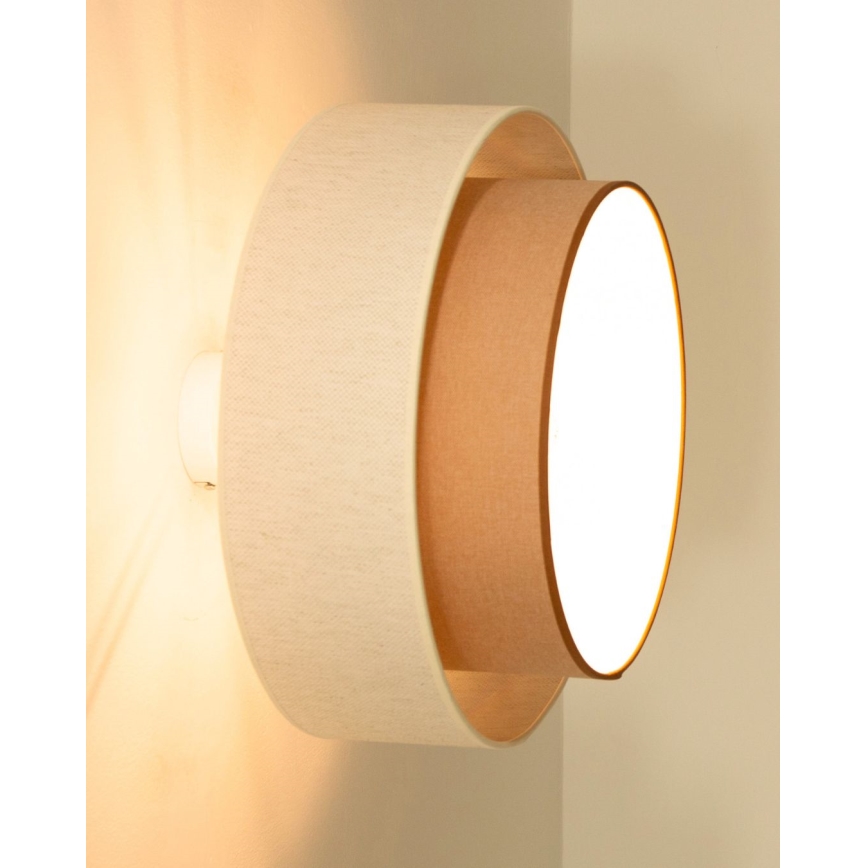 Přisazený lustr NATIA 1xE27/60W/230V pr. 45 cm bílá/hnědá