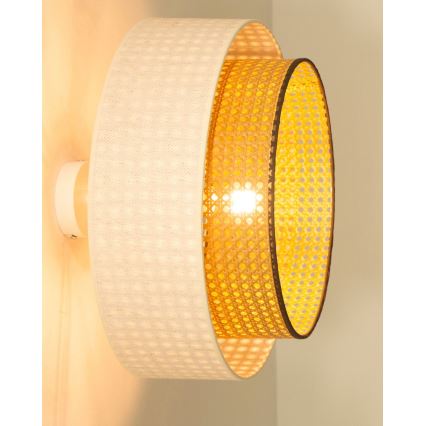 Přisazený lustr NATIA 1xE27/60W/230V pr. 45 cm bílá/hnědá