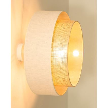 Přisazený lustr NATIA 1xE27/60W/230V pr. 45 cm bílá/hnědá