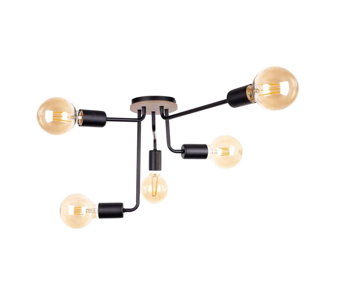 Namat Přisazený lustr NIXO WOOD 5xE27/60W/230V černá NA0325