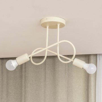 Přisazený lustr OXFORD 2xE27/15W/230V krémová