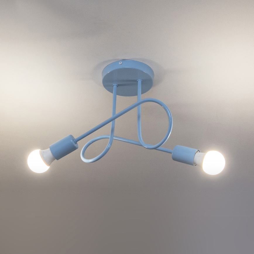 Přisazený lustr OXFORD 2xE27/15W/230V modrá
