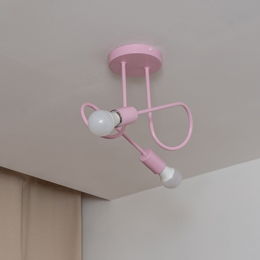 Přisazený lustr OXFORD 2xE27/15W/230V růžová