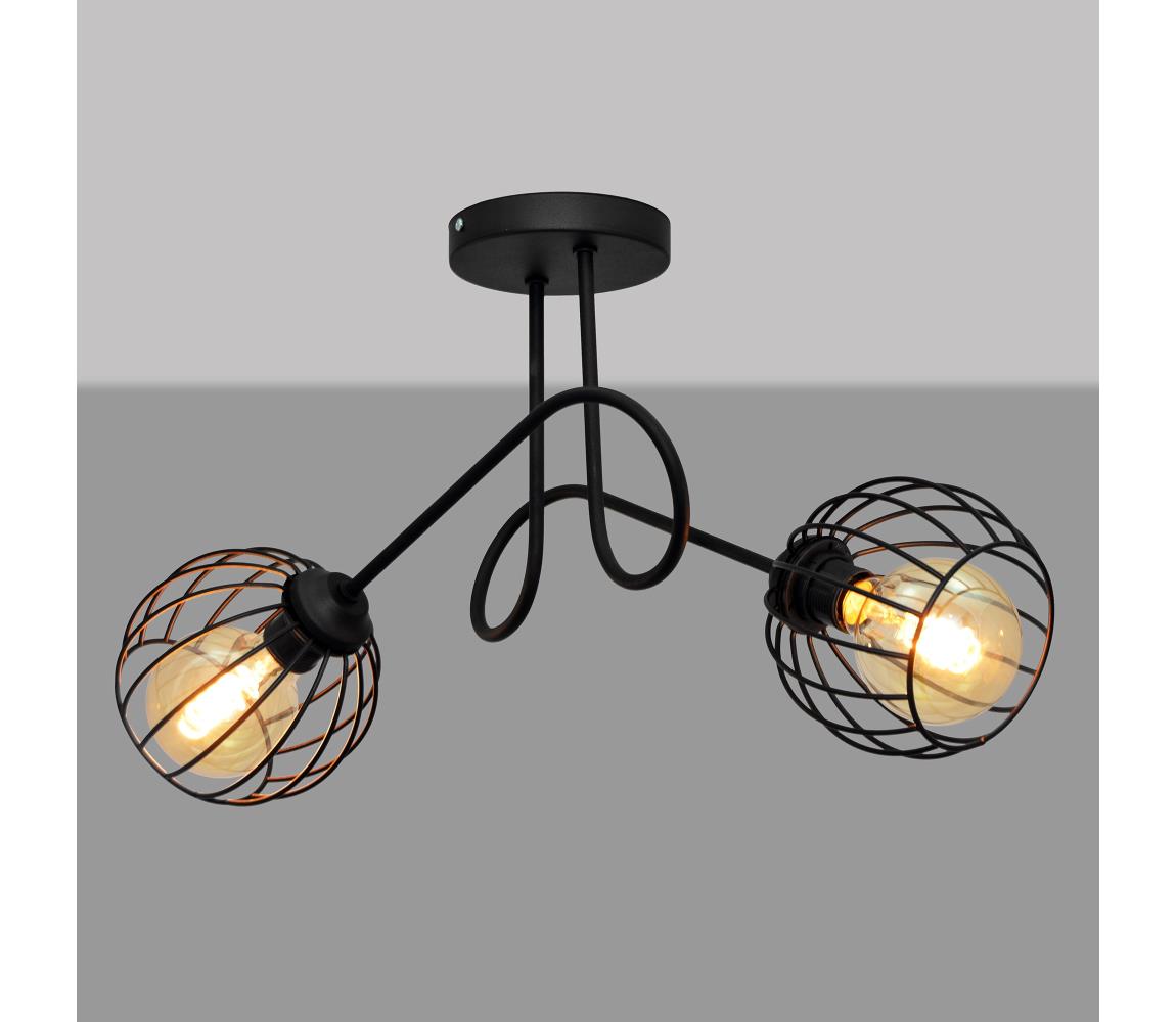 Helam Přisazený lustr OXFORD 2xE27/60W/230V černá HE1099