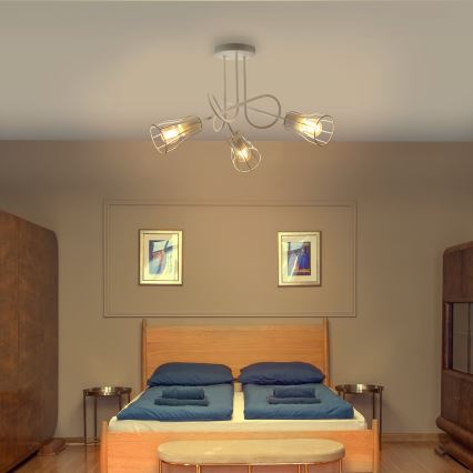 Přisazený lustr OXFORD 3xE27/15W/230V bílá