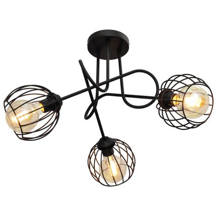Přisazený lustr OXFORD 3xE27/15W/230V černá