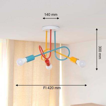 Přisazený lustr OXFORD 3xE27/15W/230V