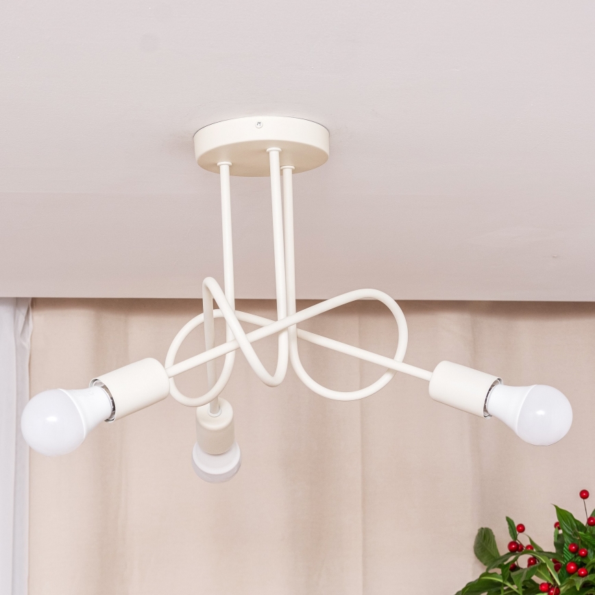 Přisazený lustr OXFORD 3xE27/15W/230V krémová