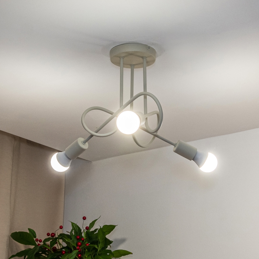 Přisazený lustr OXFORD 3xE27/15W/230V krémová