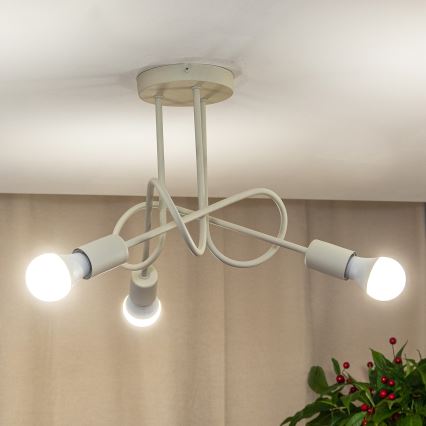 Přisazený lustr OXFORD 3xE27/15W/230V krémová