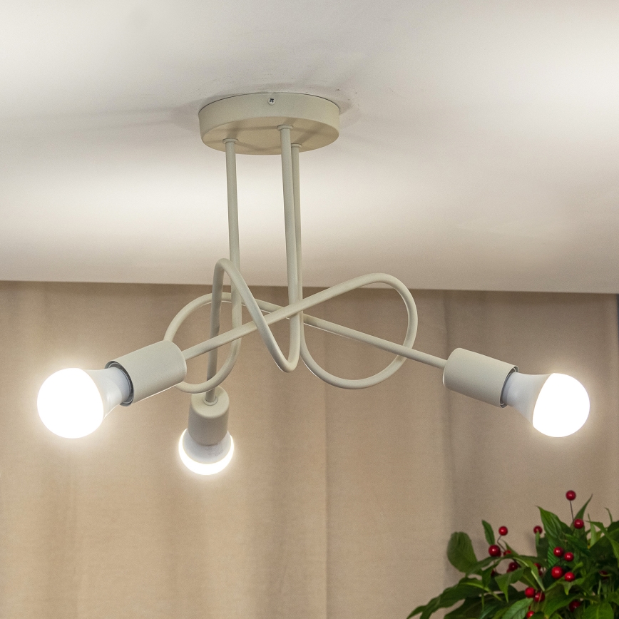 Přisazený lustr OXFORD 3xE27/15W/230V krémová