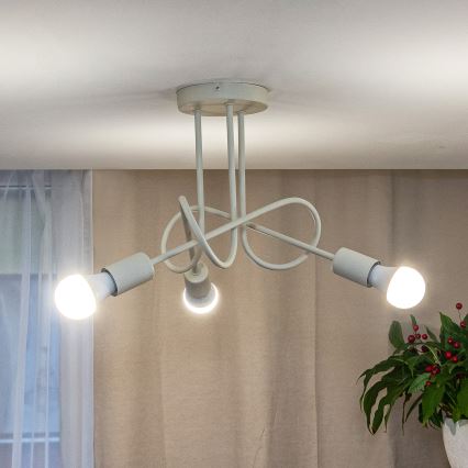 Přisazený lustr OXFORD 3xE27/15W/230V krémová