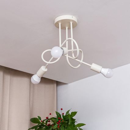 Přisazený lustr OXFORD 3xE27/15W/230V krémová