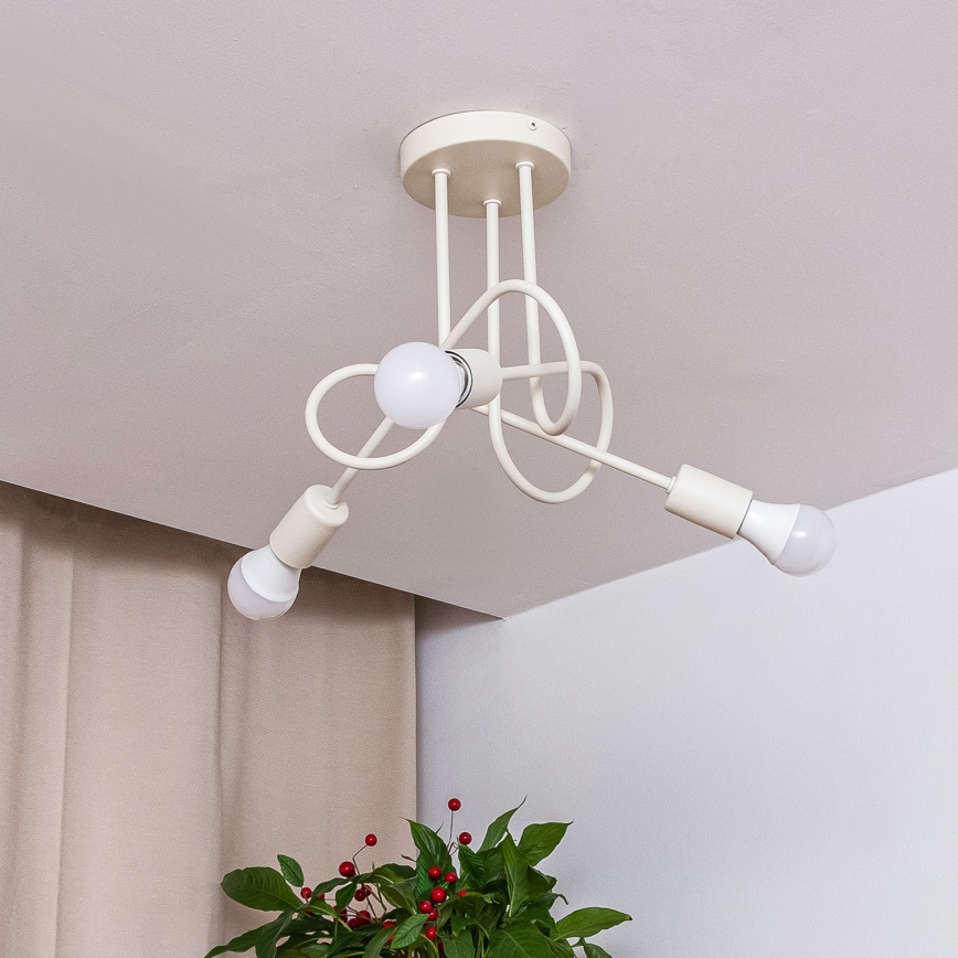 Přisazený lustr OXFORD 3xE27/15W/230V krémová