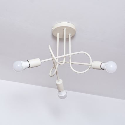 Přisazený lustr OXFORD 3xE27/15W/230V krémová