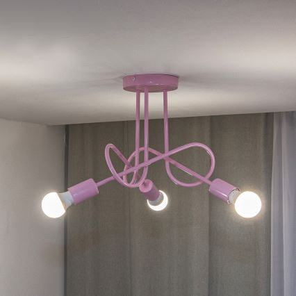 Přisazený lustr OXFORD 3xE27/15W/230V růžová