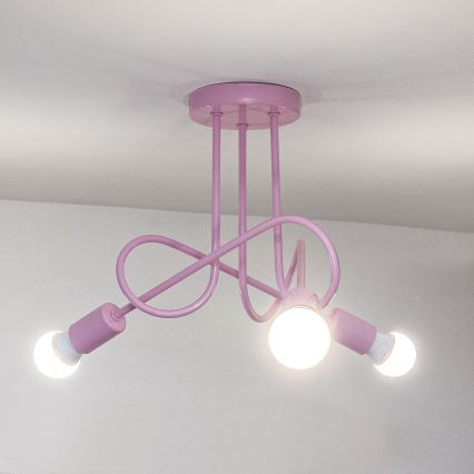 Přisazený lustr OXFORD 3xE27/15W/230V růžová