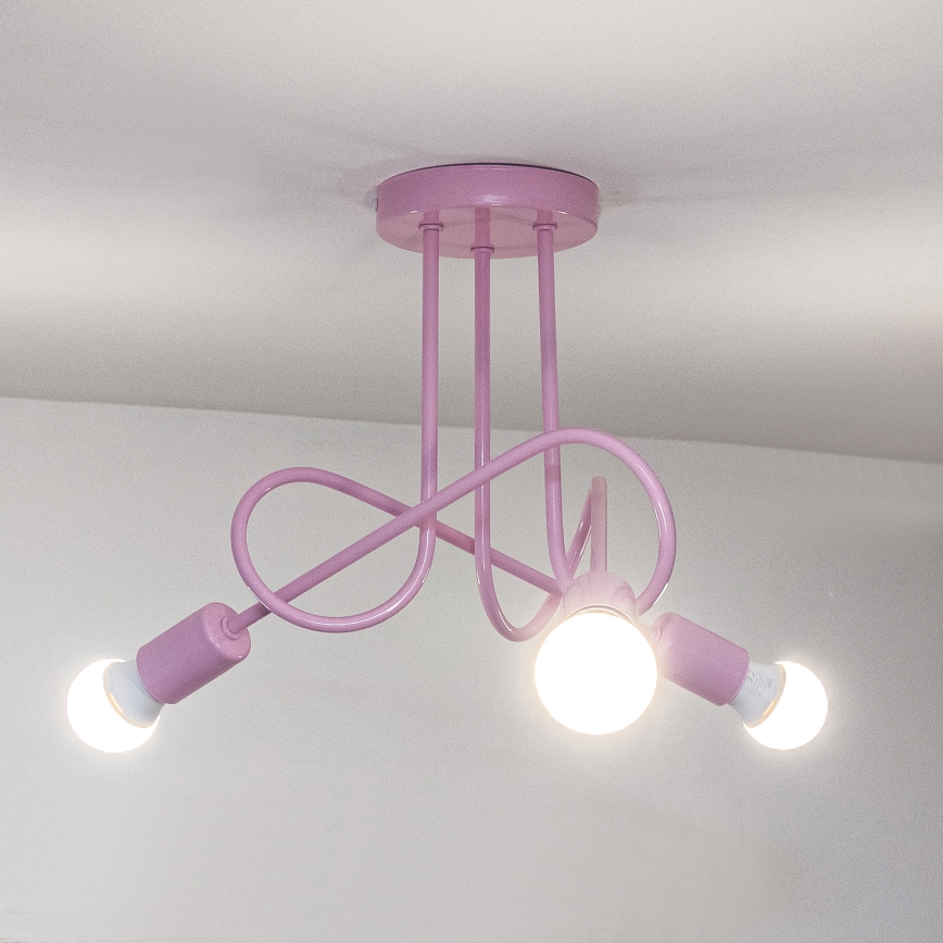 Přisazený lustr OXFORD 3xE27/15W/230V růžová