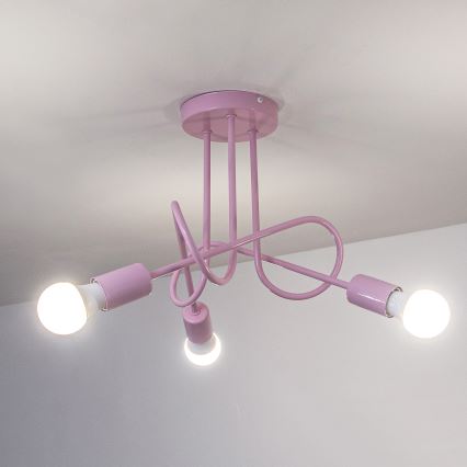 Přisazený lustr OXFORD 3xE27/15W/230V růžová