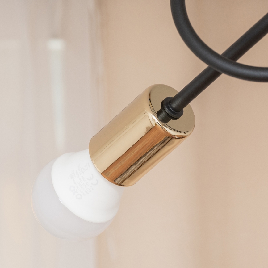 Přisazený lustr OXFORD 3xE27/15W/230V zlatá/černá