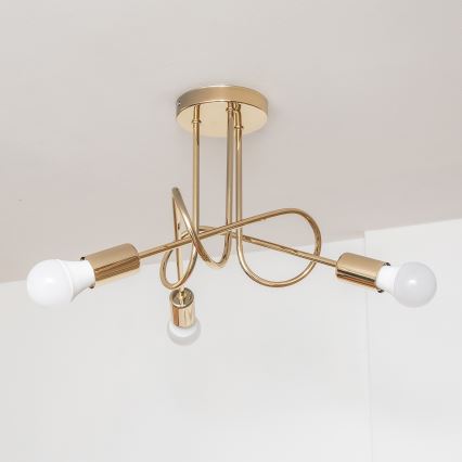 Přisazený lustr OXFORD 3xE27/15W/230V zlatá