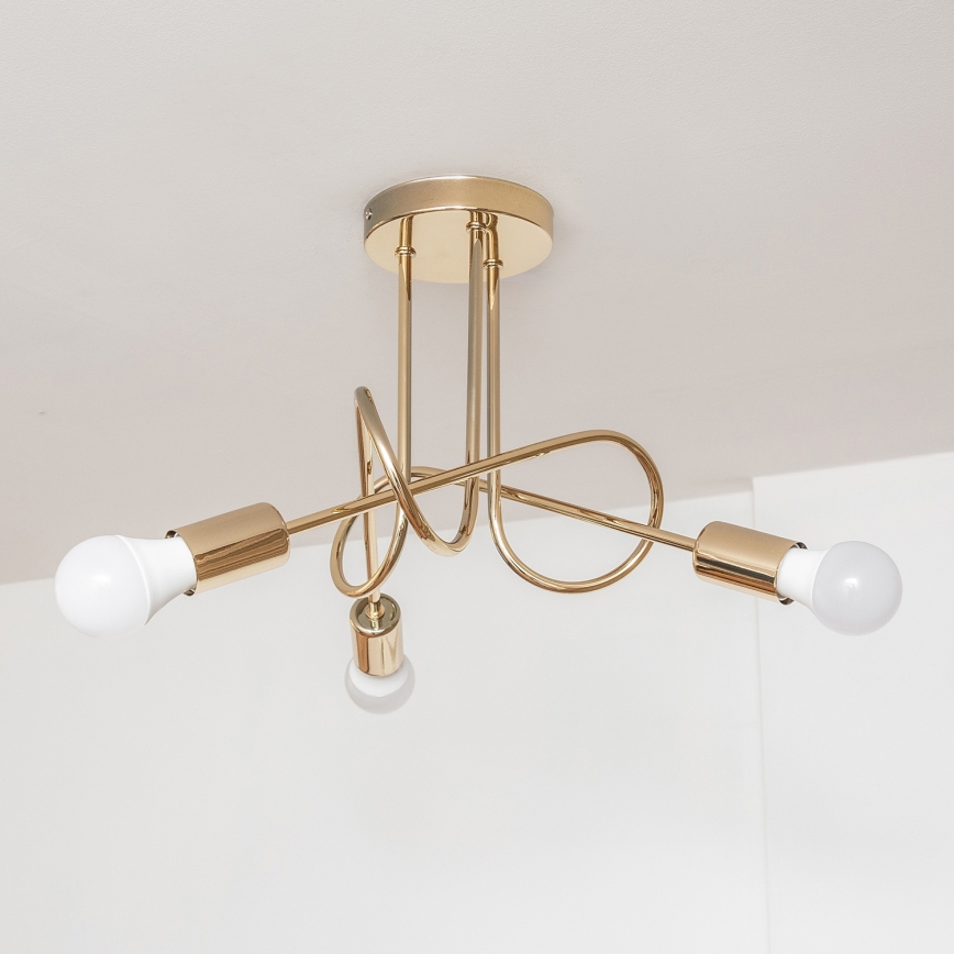 Přisazený lustr OXFORD 3xE27/15W/230V zlatá